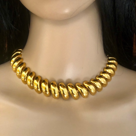 vintage Napier Jewelry - Vintage (1980s) Napier chunky gold tone necklace
